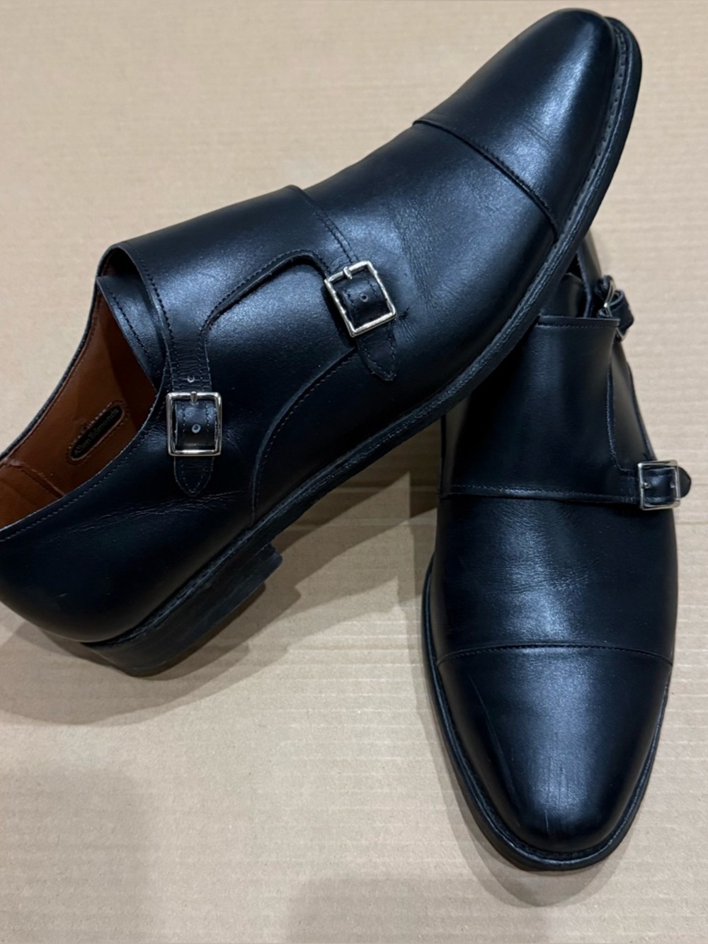 Allen Edmonds Mora Double Monk Strap 2.0 - Black Leather Slip On Dress Shoes 12